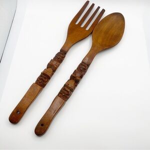 Large Tiki Wooden Spoon Fork Wall Hanging Decor Kitchen Wall Decor Wall Art